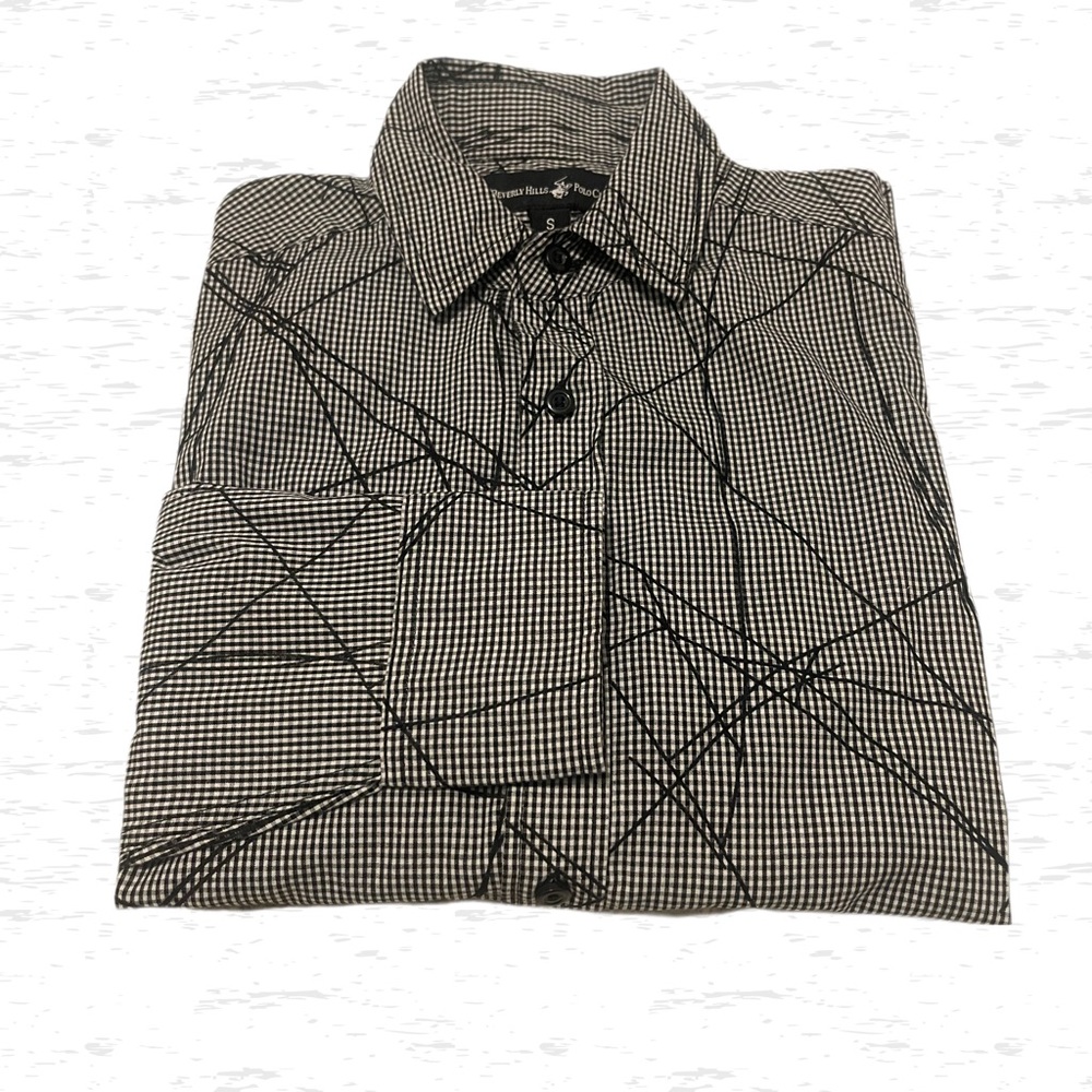 Beverly Hills Polo Club Two Tone Color Men Dress Shirt